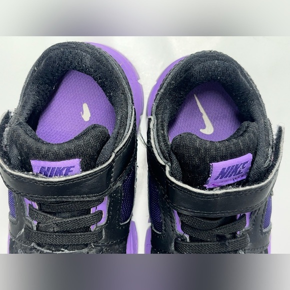 Nike Kids Velcro Black and Purple Shoes Baby Toddler Sneakers Size 6C - Picture 9 of 15